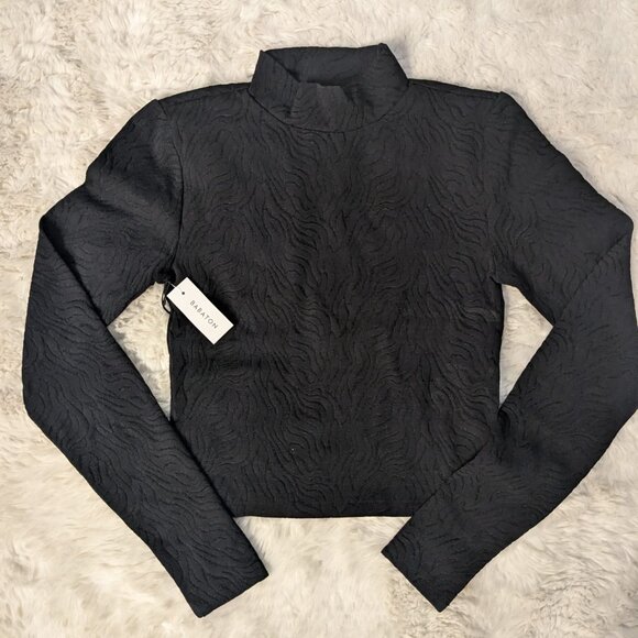 Black long sleeve crop top by Babaton - Picture 1 of 2